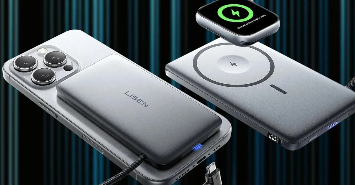 The $23 Lisen 10,000mAh MagSafe Power Bank Can Charge Both Your iPhone and Apple Watch