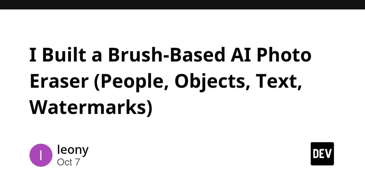 I Built a Brush-Based AI Photo Eraser (People, Objects, Text, Watermarks)