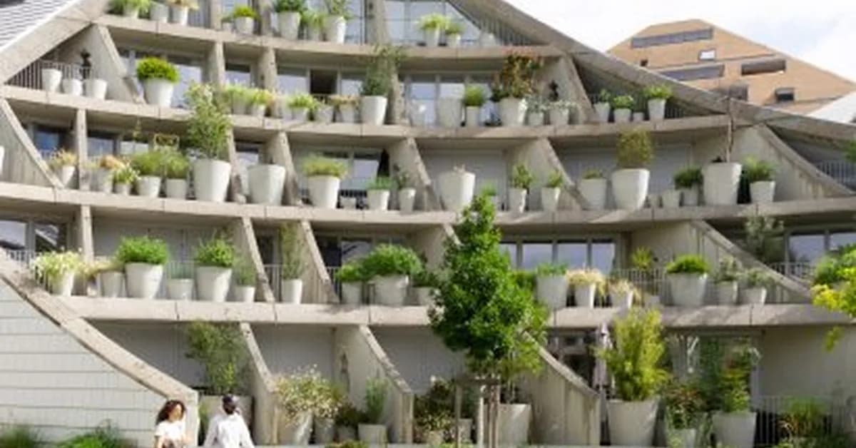 Plant pots and people-shaped portals animate Bordeaux housing by MVRDV