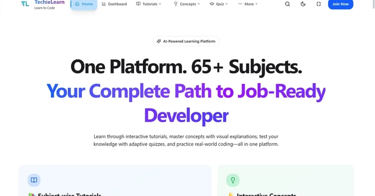 🚀 I Built TechieLearn - An AI-Powered Learning Platform for Developers