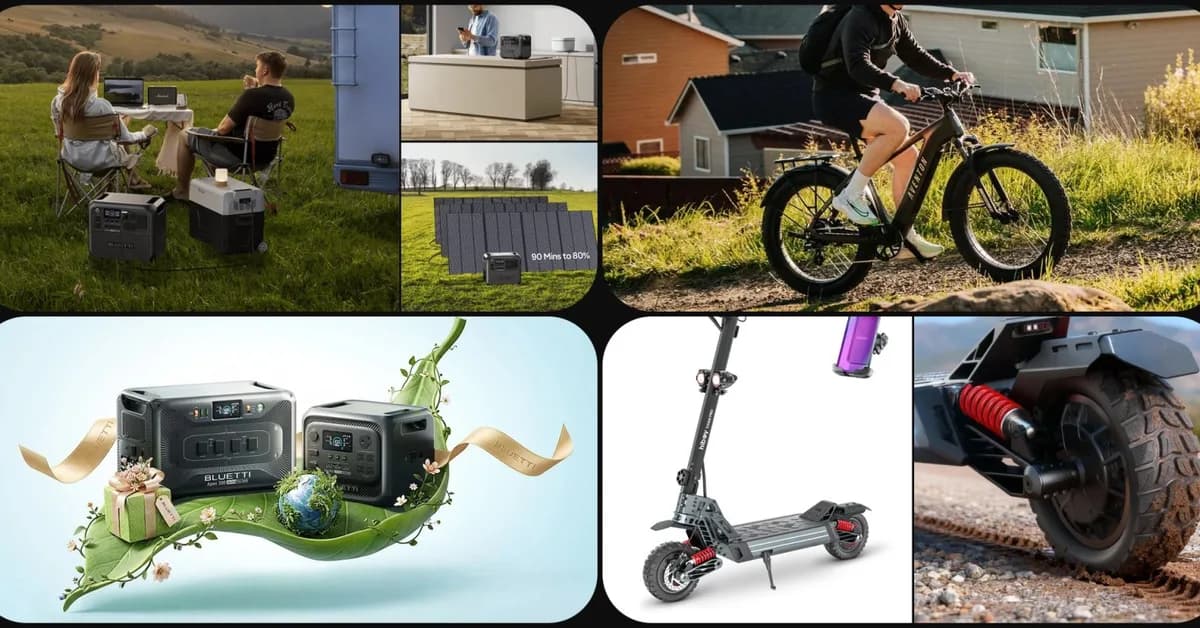 Bluetti's 2,048Wh power station dual solar panel combo now $1,050 off, beastly 80-mile Hiboy Titan PRO scooter hits $1,300, more
