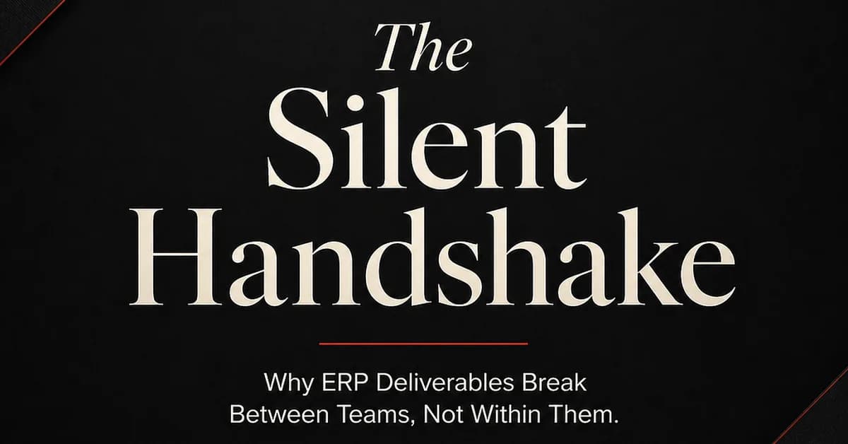 The Silent Handshake: Why ERP Deliverables Break Between Teams, Not Within Them