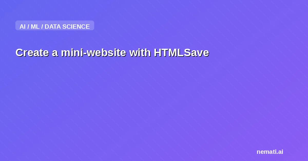 Create a mini-website with HTMLSave