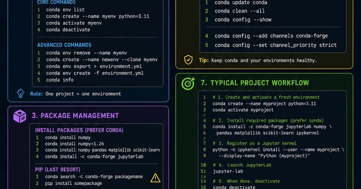 🐍 The "Production-Ready" Miniconda Cheatsheet: From Homebrew to JupyterLab