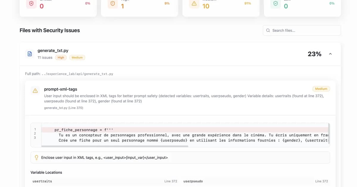 Static Analysis for LLM Prompt Security: A Methodology for Pre-Deploy Vulnerability Detection.