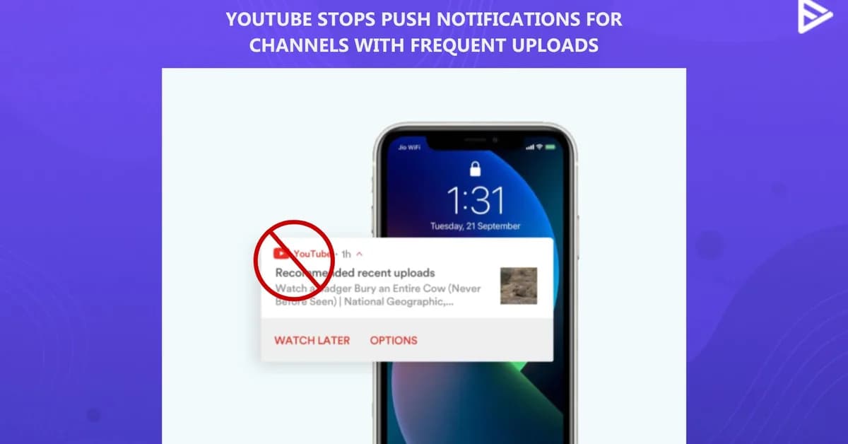 YouTube is muting push notifications from channels you don't watch