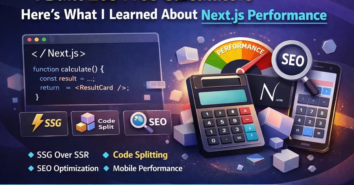 I Built 263 Free Calculators - Here's What I Learned About Next.js Performance