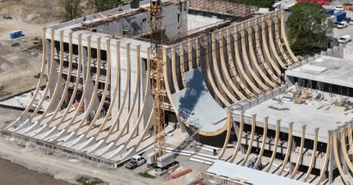 "Tent-like" Eve Music Hall by BIG under construction in Croatia