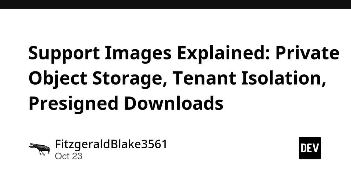 Support Images Explained: Private Object Storage, Tenant Isolation, Presigned Downloads