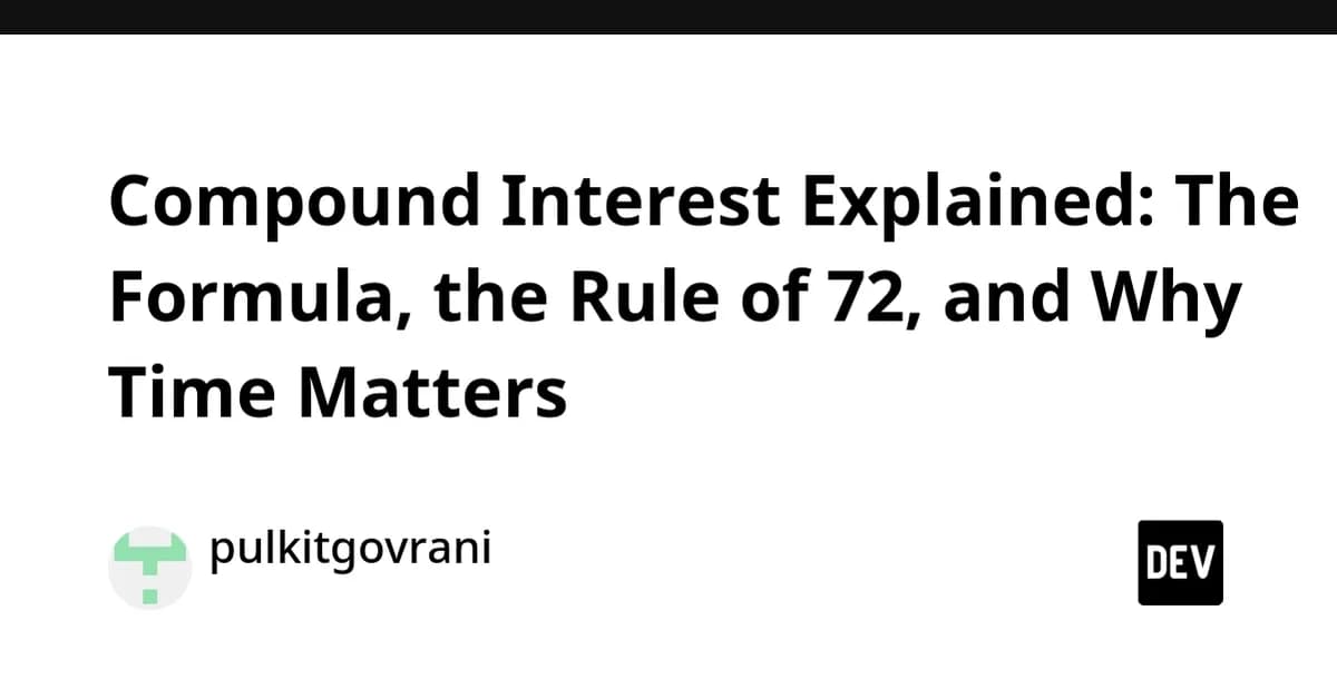 Compound Interest Explained: The Formula, the Rule of 72, and Why Time Matters
