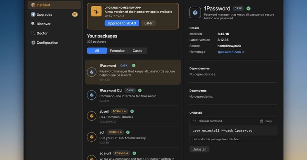Homebrew Has a Desktop App Now