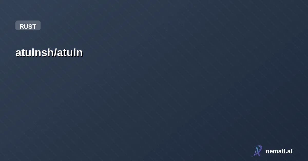 atuinsh/atuin — Sponsor
Star