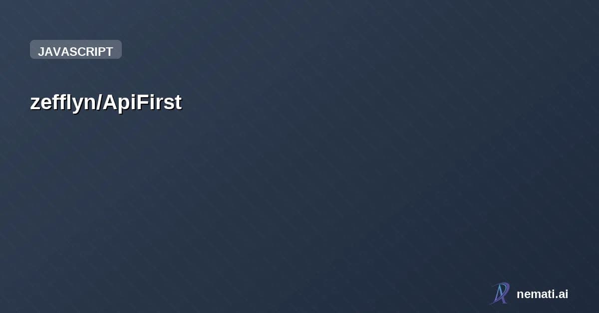 zefflyn/ApiFirst — Microservices-Optimized Real-Time Data Processing Architecture for Intelligent D