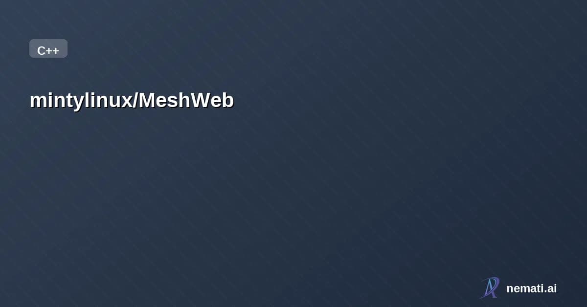 mintylinux/MeshWeb — Decentralized Web Over LoRa - Host and browse web pages on a mesh network withou