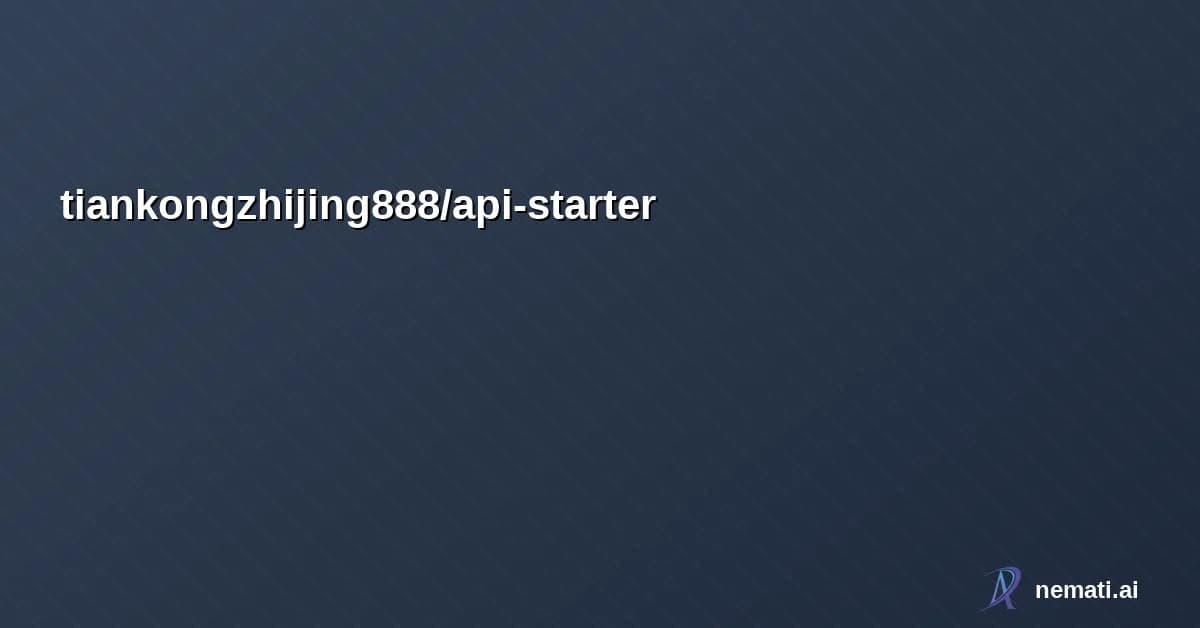 tiankongzhijing888/api-starter — FastAPI starter template with authentication, database, and testing setup