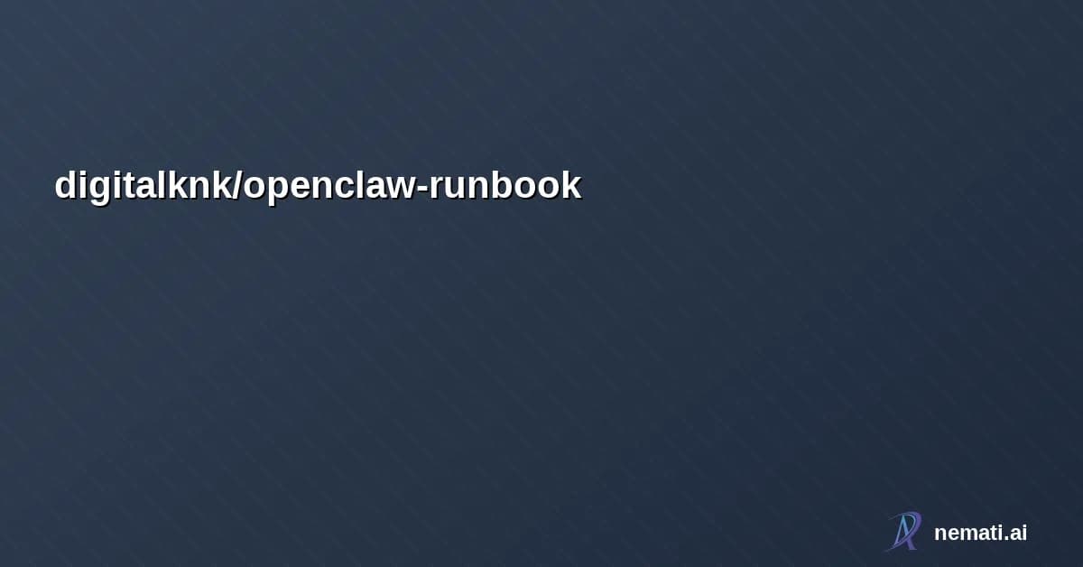 digitalknk/openclaw-runbook
