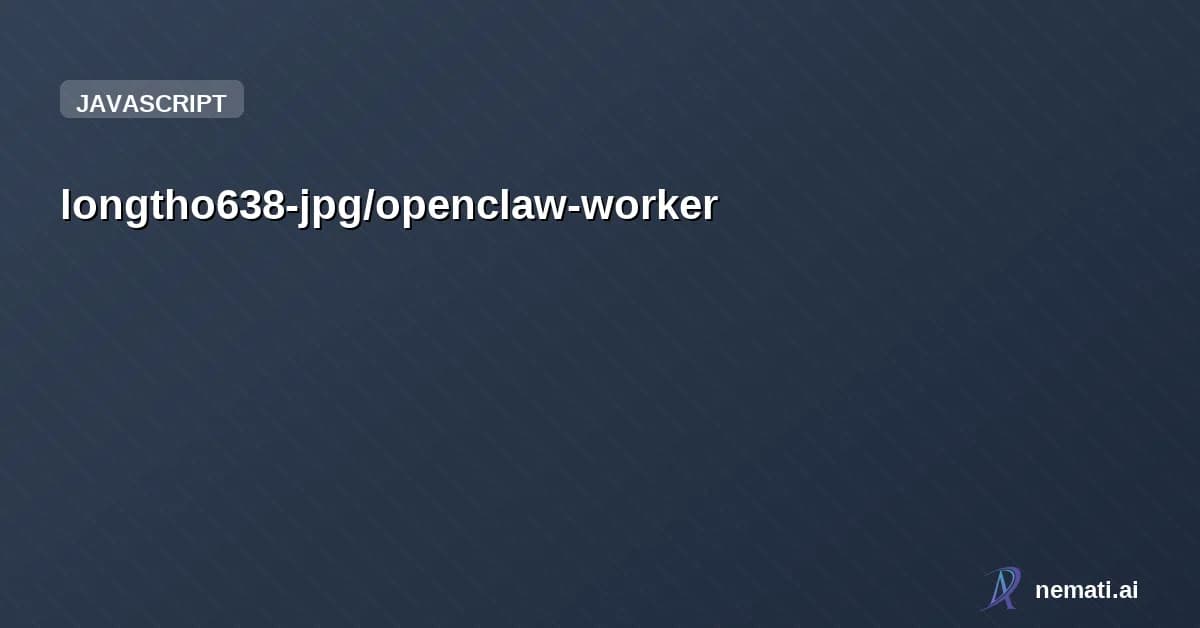 longtho638-jpg/openclaw-worker — 🦞 Autonomous AI Swarm Engine — Drop a file, watch 3 AI agents execute in paralle