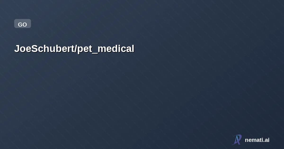 JoeSchubert/pet_medical — A Pet Medical record site inspired by RobiPet