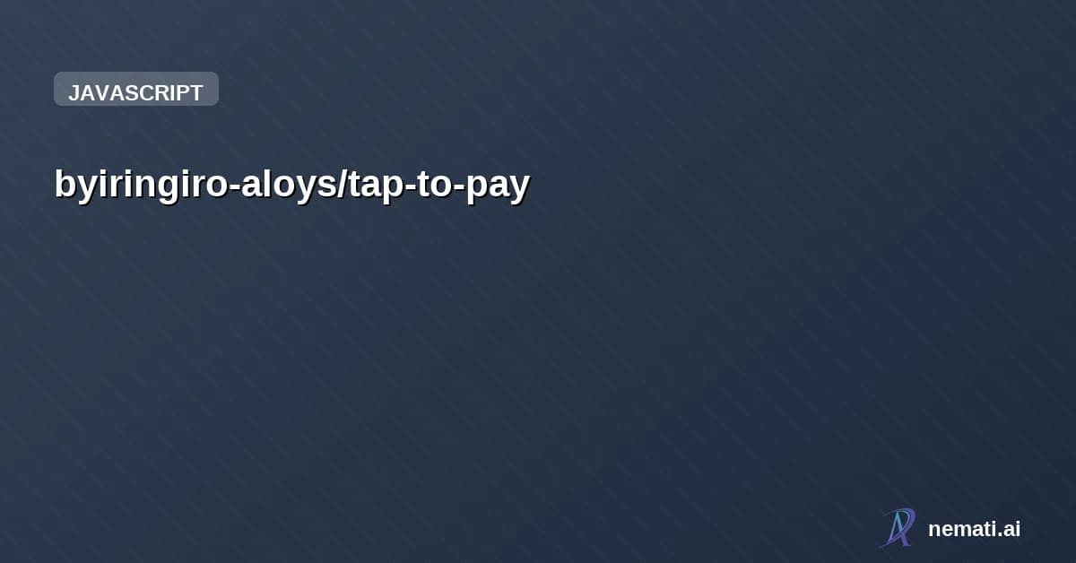 byiringiro-aloys/tap-to-pay — Touch to pay implementation powered by RFID and ESP8266 modules.