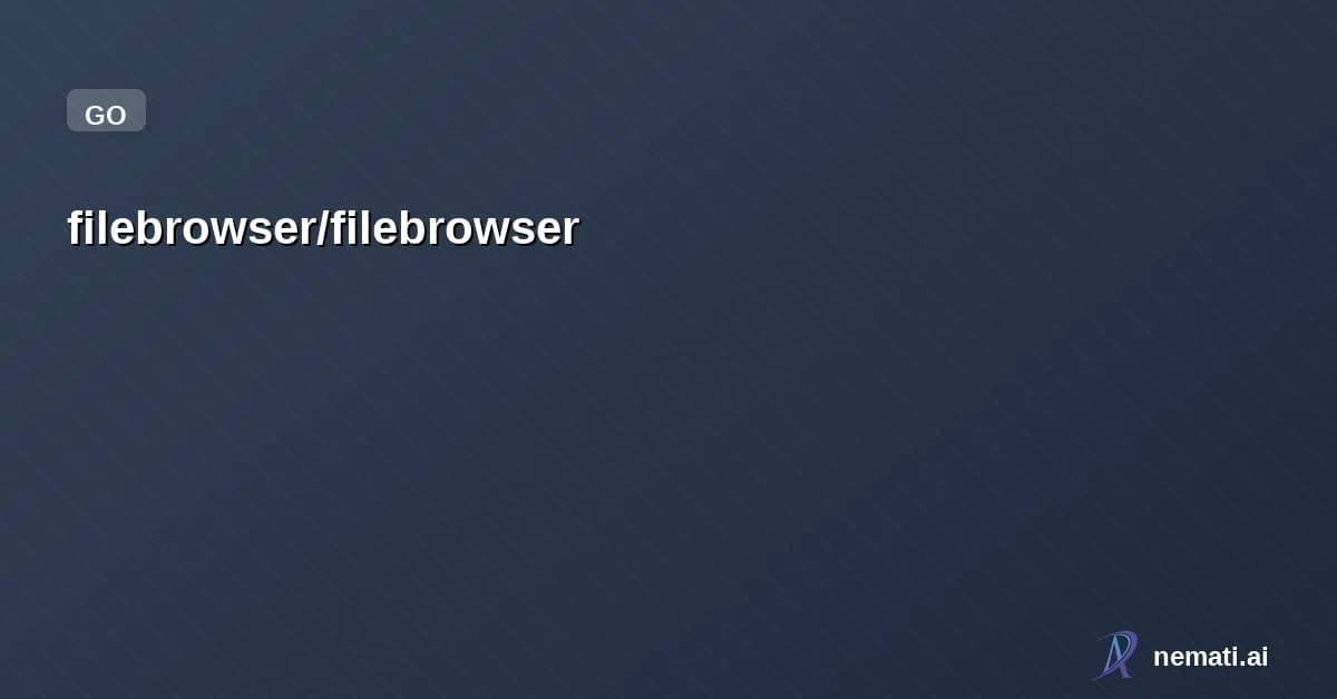 filebrowser/filebrowser — Star


  

  
    
    


      
        filebrowser /

      filebrowser  

   