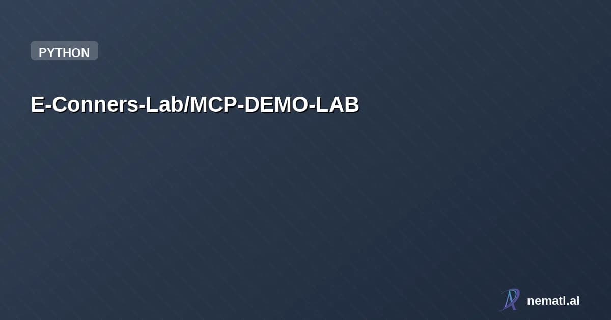 E-Conners-Lab/MCP-DEMO-LAB — MCP server giving AI assistants direct access to network infrastructure. 35 tool