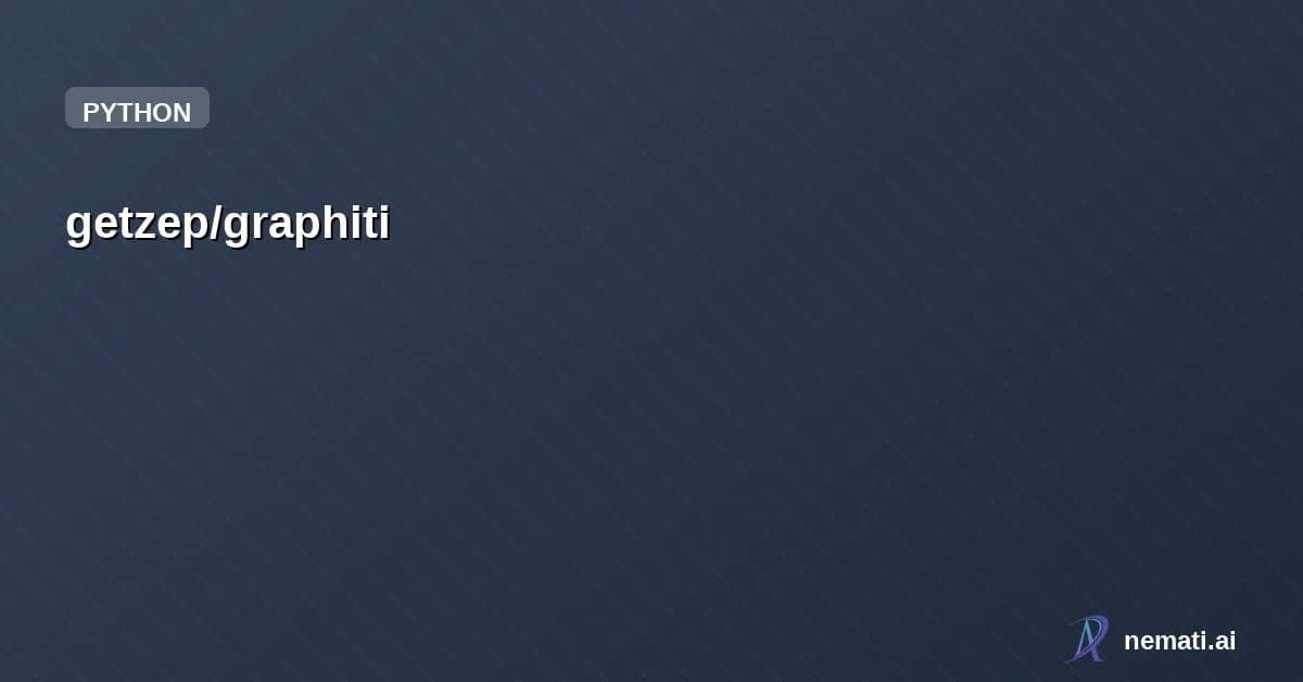 getzep/graphiti — Star


  

  
    
    


      
        getzep /

      graphiti  

    
      