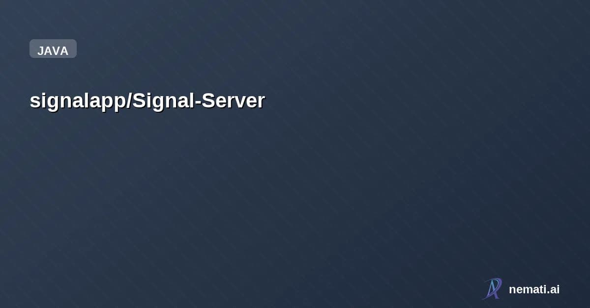 signalapp/Signal-Server — Star
signalapp /
Signal-Server
