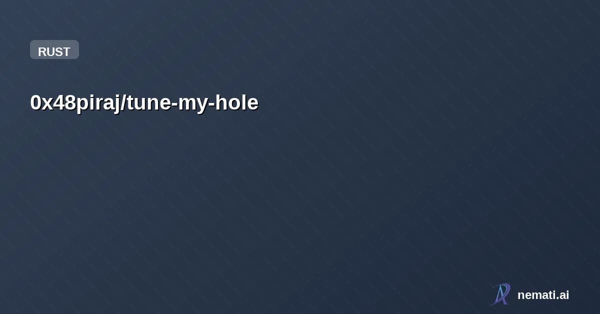0x48piraj/tune-my-hole — Tune My Hole: A self-tuning Pi-hole companion that builds lean, region-aware blo
