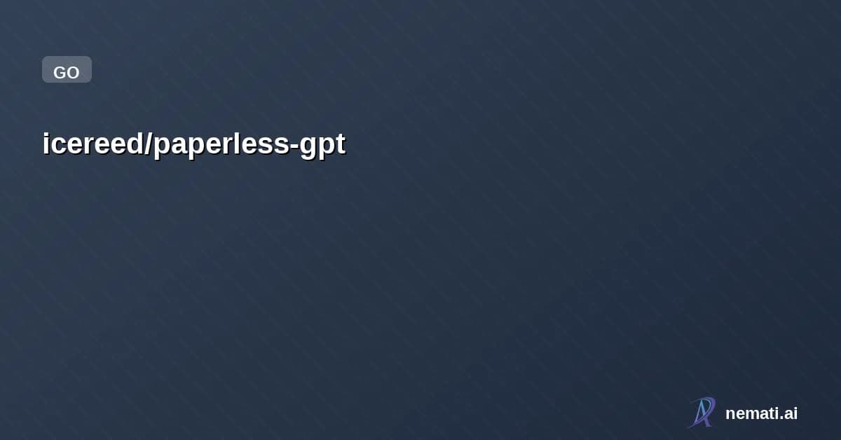 icereed/paperless-gpt — Sponsor
    
  



      
            
    

    

        
          Star


  
