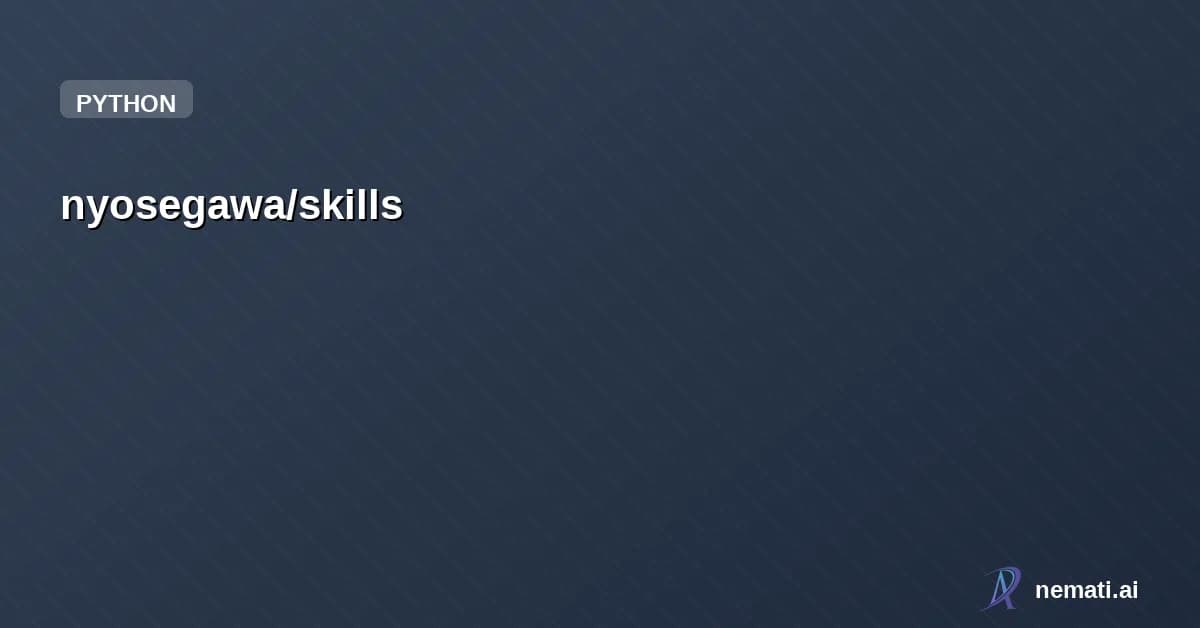 nyosegawa/skills