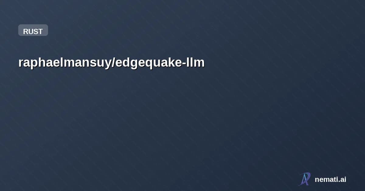 raphaelmansuy/edgequake-llm — Unified LLM provider abstraction for Rust - support for OpenAI, Anthropic, Gemin