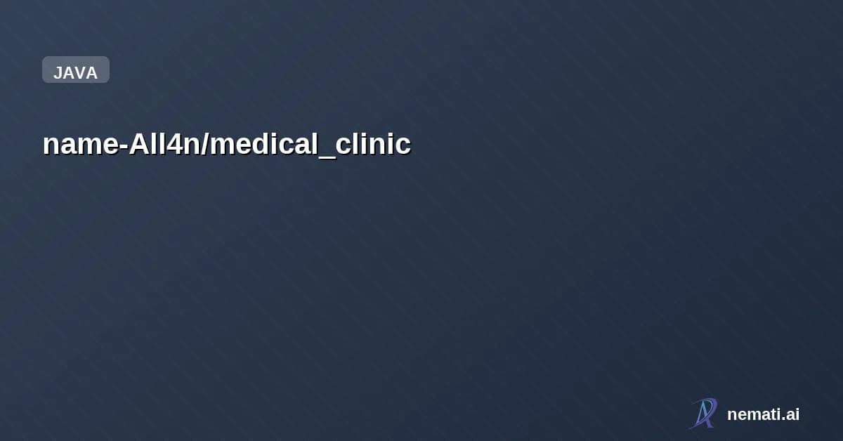 name-All4n/medical_clinic