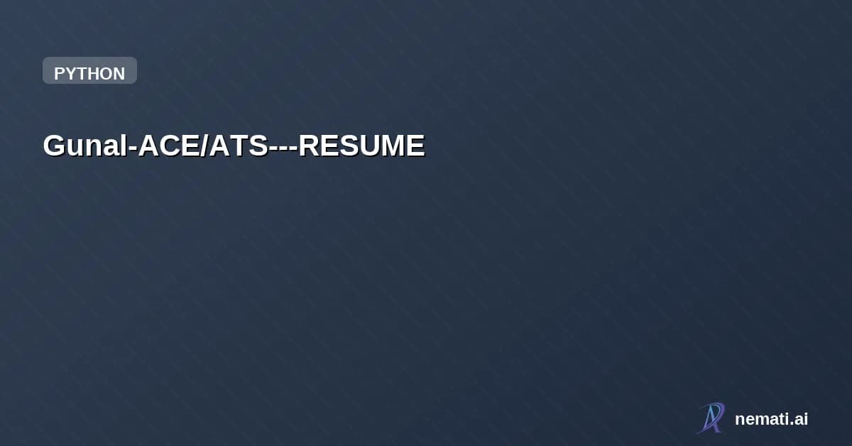 Gunal-ACE/ATS---RESUME — 📄 ATS Resume Scanner Pro  An AI-powered ATS (Applicant Tracking System) Resume S