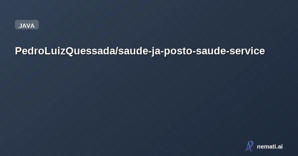 PedroLuizQuessada/saude-ja-posto-saude-service — Microsserviço de postos de saúde. Compõe o projeto saude-ja. Projeto desenvolvid