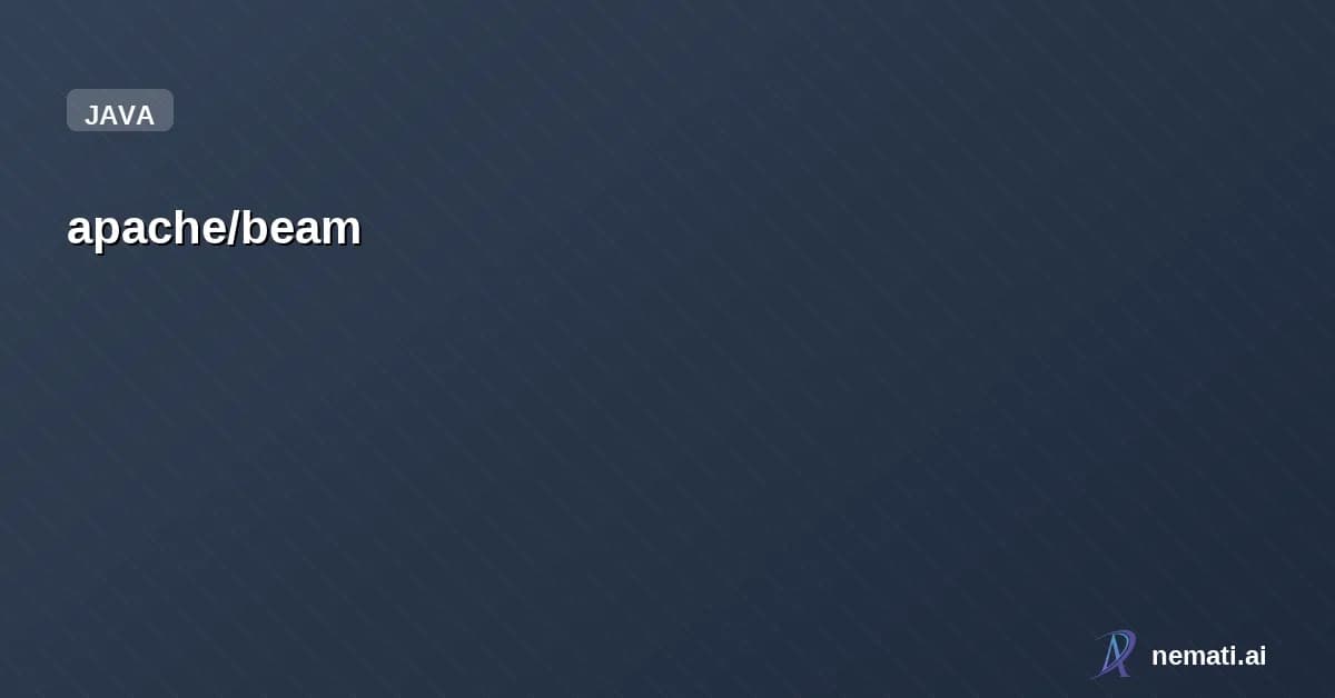 apache/beam — Star


  

  
    
    


      
        apache /

      beam  

    
      Apac