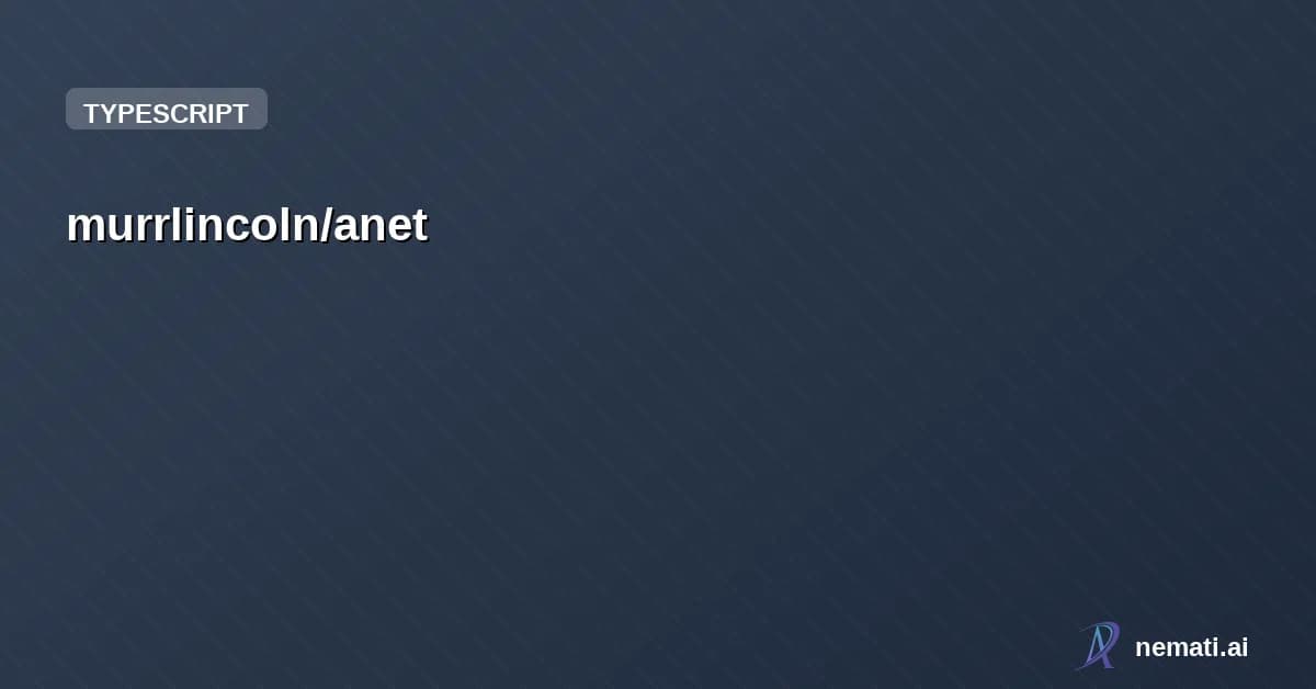 murrlincoln/anet — On-chain economy stack for autonomous AI agents — ERC-8004 identity, ERC-8128 si