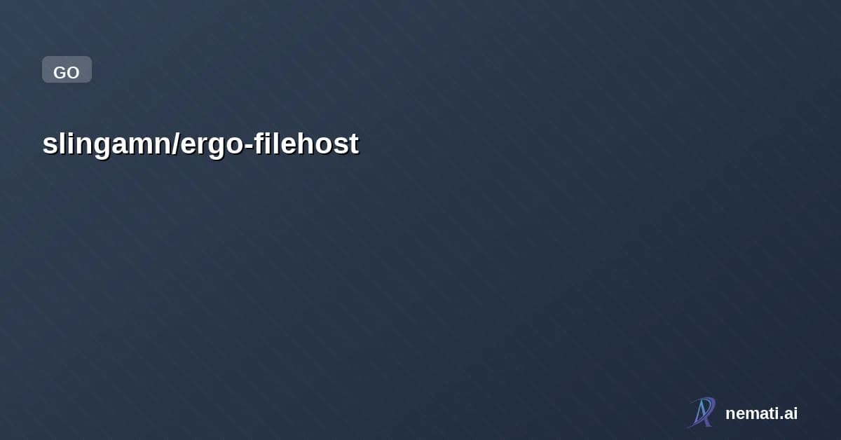 slingamn/ergo-filehost — draft/filehost implementation for Ergo