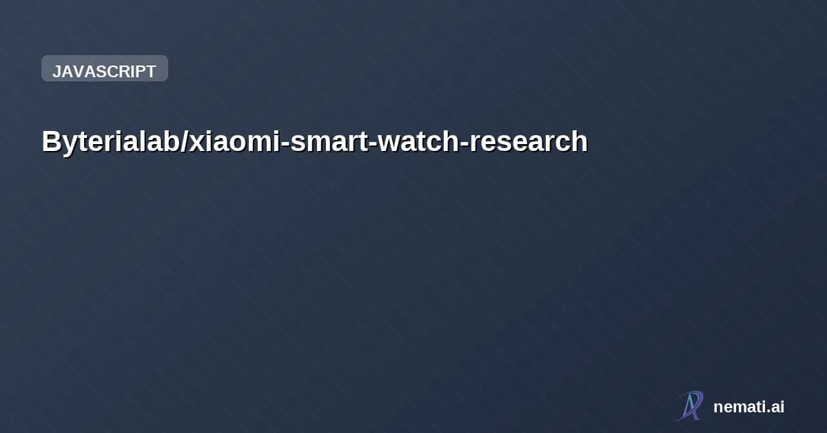 Byterialab/xiaomi-smart-watch-research — Firmware reverse engineering and vulnerability research on Xiaomi Redmi Watch 5 