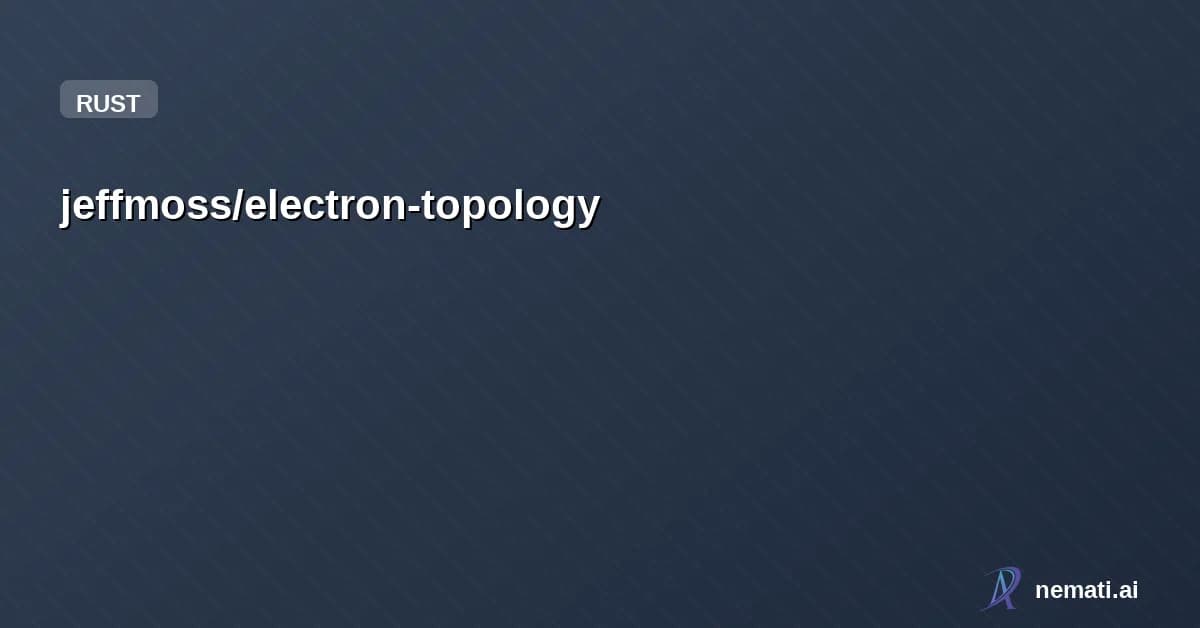 jeffmoss/electron-topology — An experiment with Claude agent teams