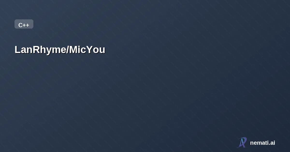 LanRhyme/MicYou — MicYou is a powerful tool that turns your Android device into a high-quality wir