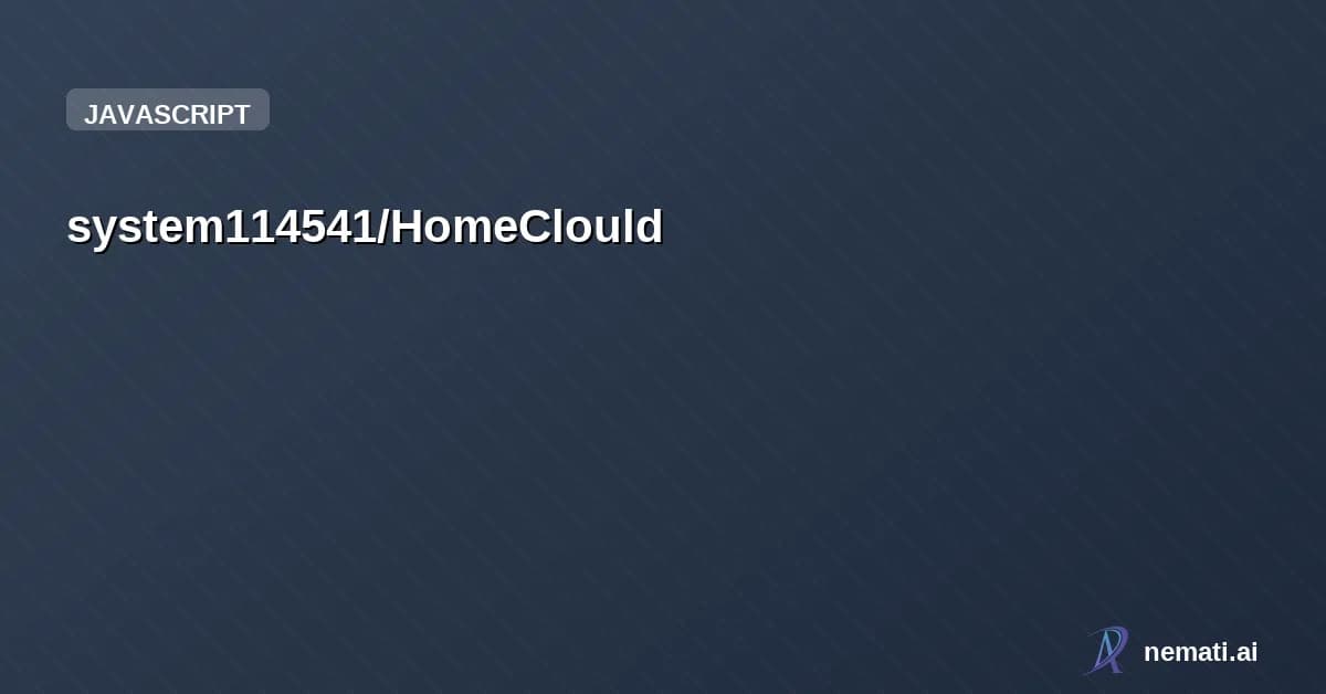 system114541/HomeClould — 一个网盘