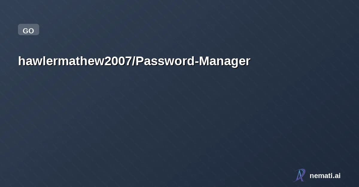hawlermathew2007/Password-Manager