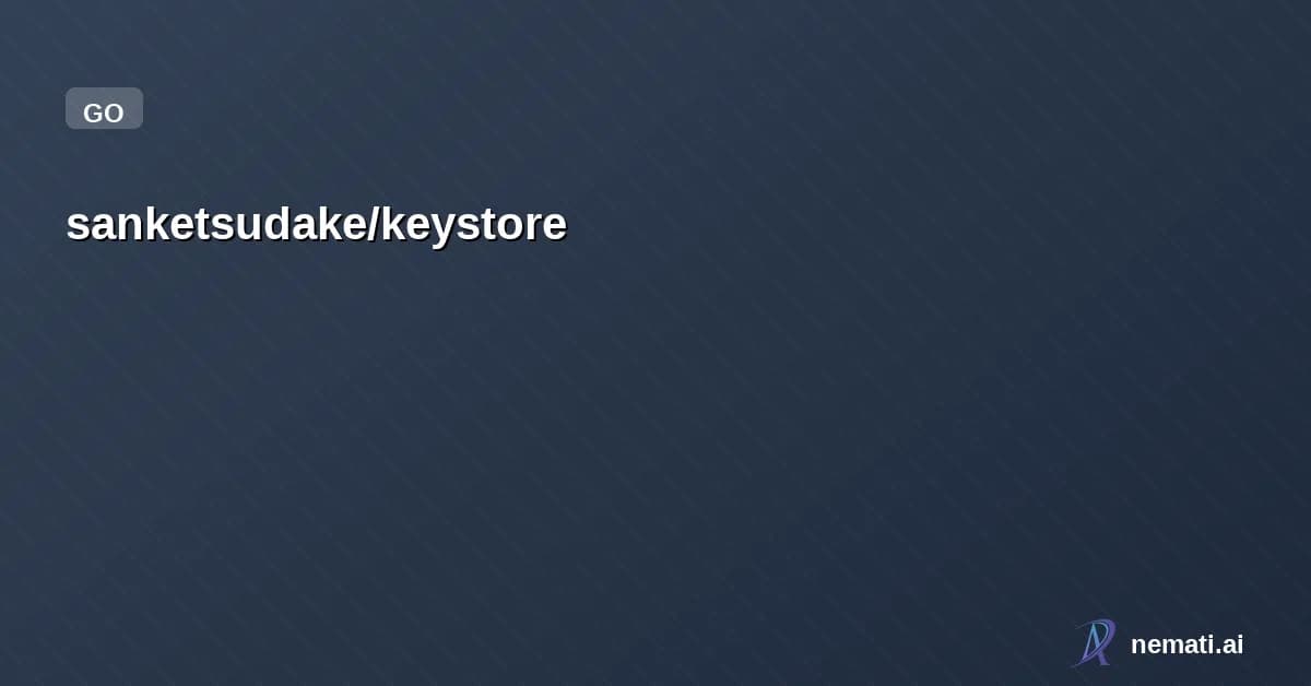 sanketsudake/keystore