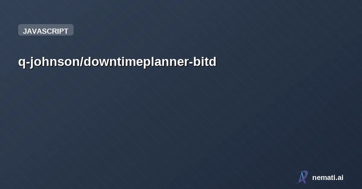 q-johnson/downtimeplanner-bitd — Downtime Planner for Blades in the Dark is a FoundryVTT module used to speed up 
