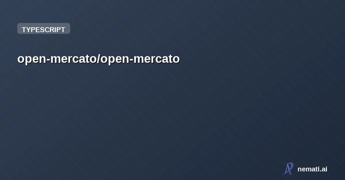 open-mercato/open-mercato — Star
open-mercato /
open-mercato