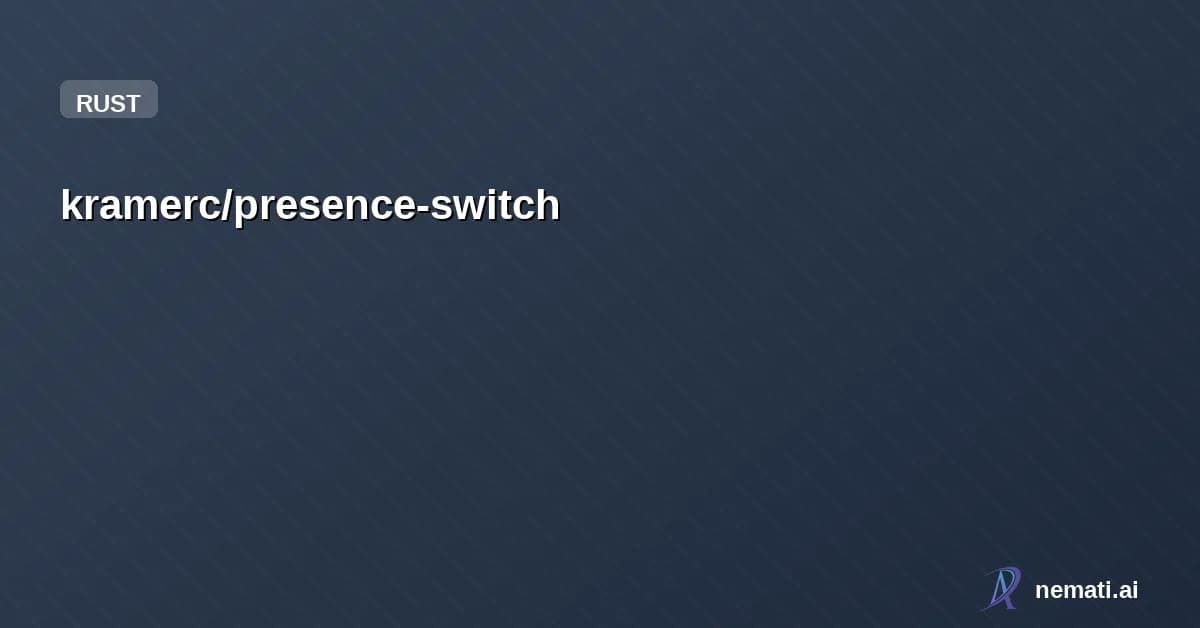 kramerc/presence-switch — 🤖 One Discord IPC to many, for multi-Discording