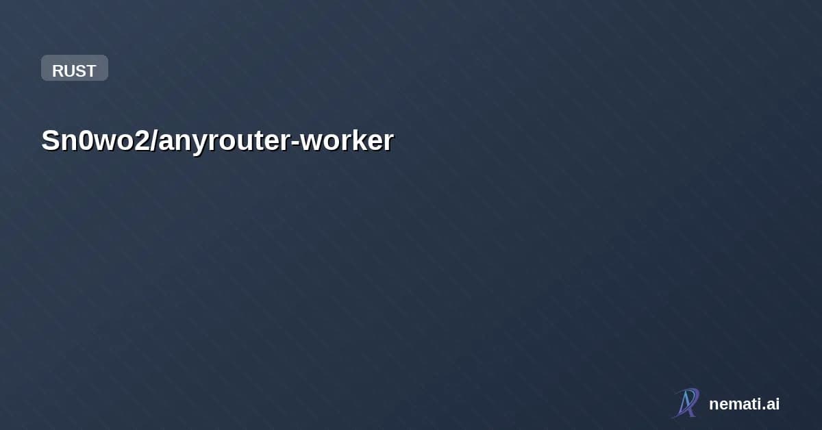 Sn0wo2/anyrouter-worker — Use Anyrouter with any anthropic api client