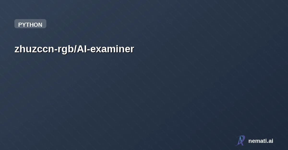 zhuzccn-rgb/AI-examiner — A cross platform AI exam paper maker, now come with Alevel papers.