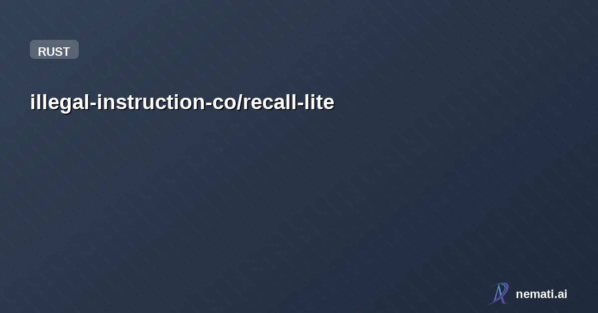 illegal-instruction-co/recall-lite — Windows search sucks. So I fixed it using Rust and local vectors.