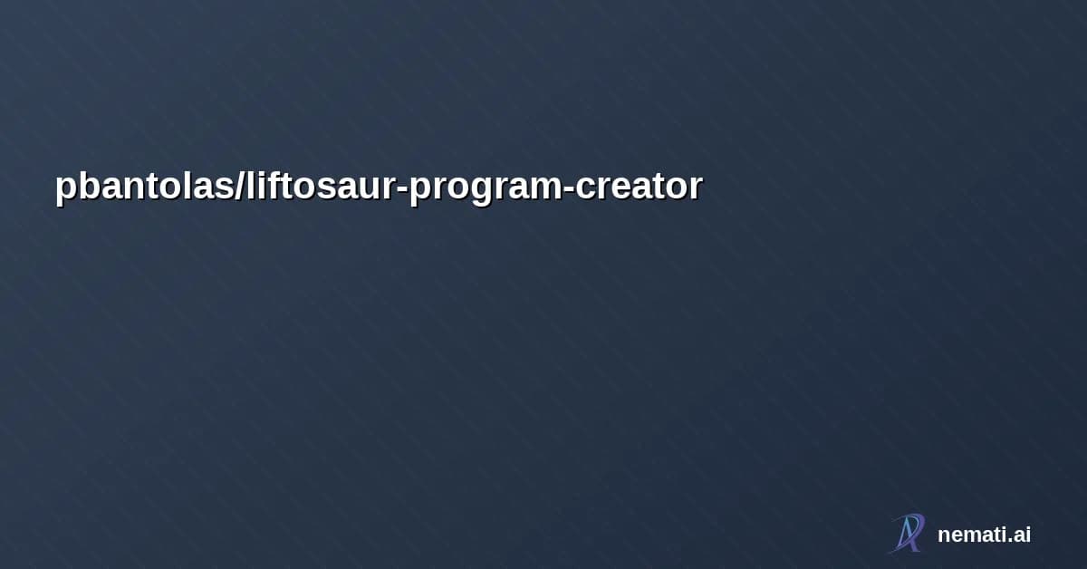 pbantolas/liftosaur-program-creator — A liftoscript skill for AI agents. Useful when creating custom Liftosaur program